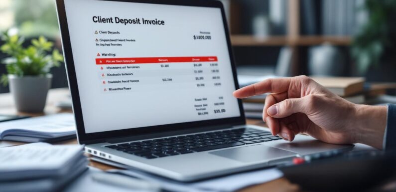 Décryptage des erreurs courantes sur la facture d’acompte client