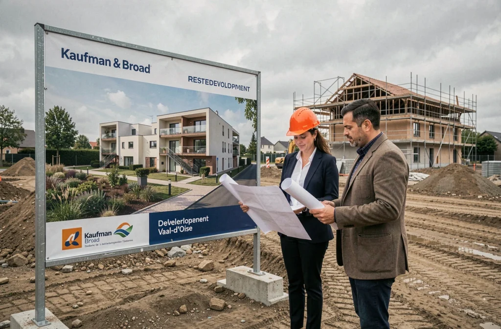Chef de projet Kaufman & Broad supervisant un chantier immobilier résidentiel dans le Val-d'Oise